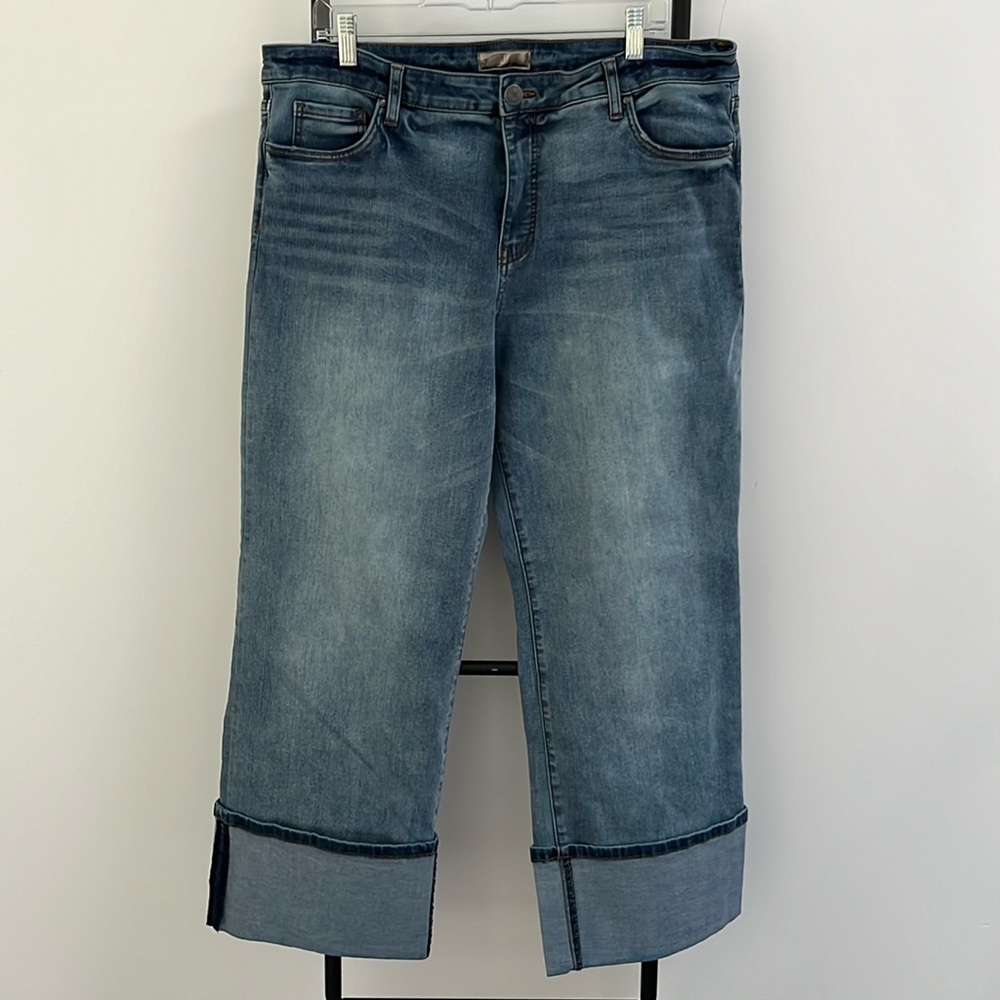 Kit from Kloth Charlotte High Rise Fab Ab Culottes Wide Legs Roll Up Jeans Women